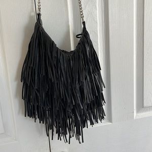 Black Fringe Crossbody